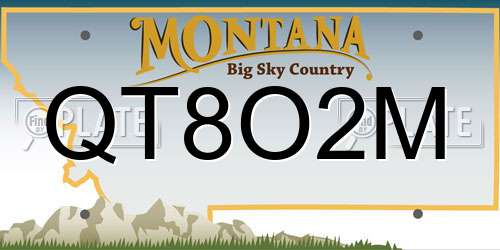 QT8O2M Montana License Plate