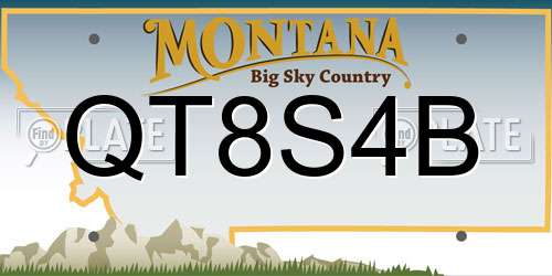 QT8S4B Montana License Plate