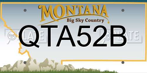 QTA52B Montana License Plate