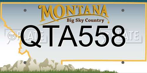 QTA558 Montana License Plate
