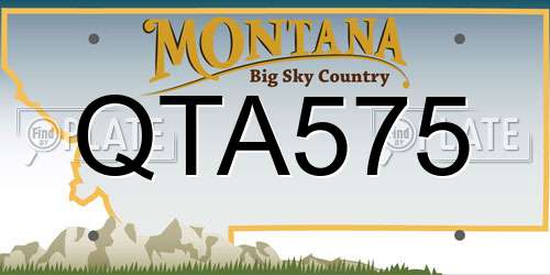 QTA575 Montana License Plate