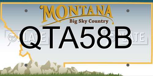 QTA58B Montana License Plate