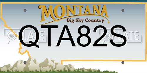 QTA82S Montana License Plate