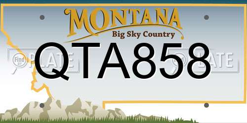 QTA858 Montana License Plate