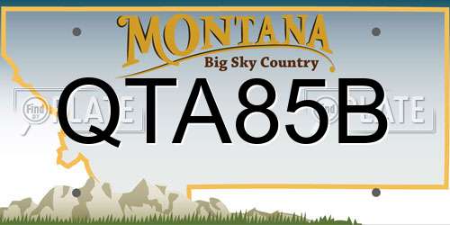 QTA85B Montana License Plate