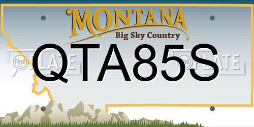 QTA85S Montana License Plate