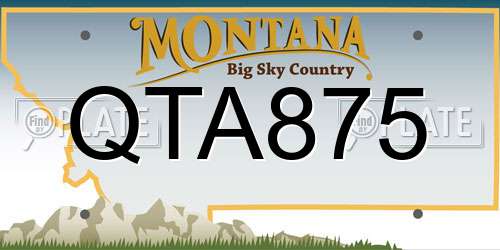 QTA875 Montana License Plate