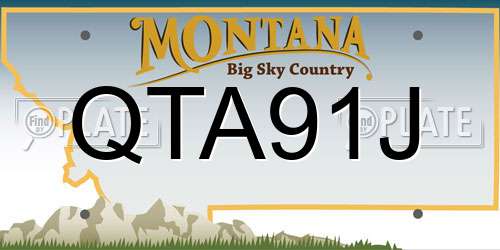 QTA91J Montana License Plate