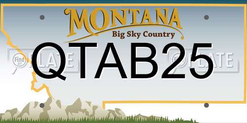 QTAB25 Montana License Plate