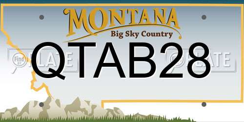 QTAB28 Montana License Plate