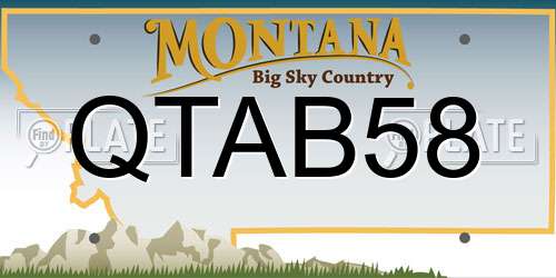 QTAB58 Montana License Plate