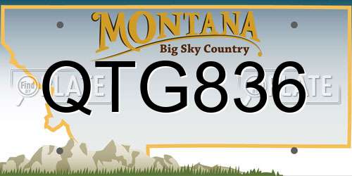 QTG836 Montana License Plate