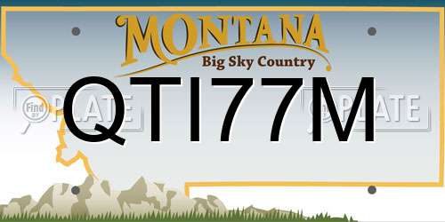 QTI77M Montana License Plate