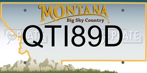 QTI89D Montana License Plate