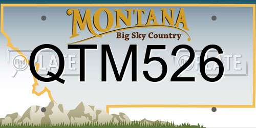 QTM526 Montana License Plate