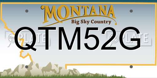 QTM52G Montana License Plate
