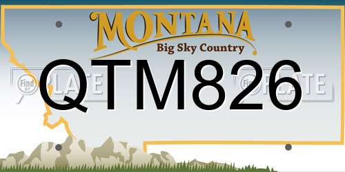 QTM826 Montana License Plate