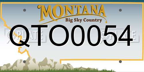 QTO0054 Montana License Plate