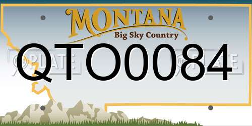 QTO0084 Montana License Plate