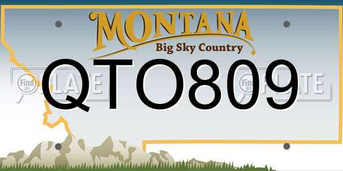 QTO809 Montana License Plate