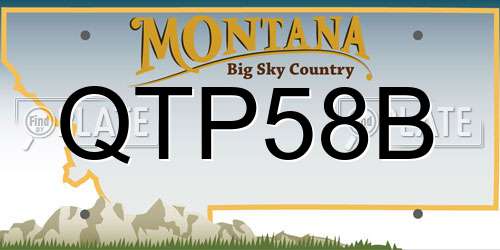 QTP58B Montana License Plate