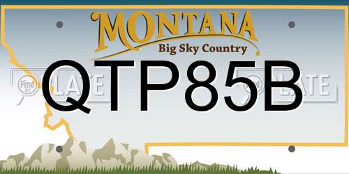 QTP85B Montana License Plate