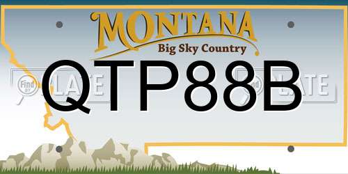 QTP88B Montana License Plate