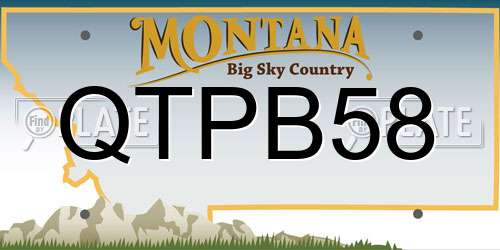 QTPB58 Montana License Plate