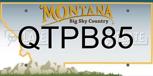 QTPB85 Montana License Plate