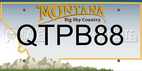 QTPB88 Montana License Plate