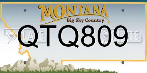 QTQ809 Montana License Plate