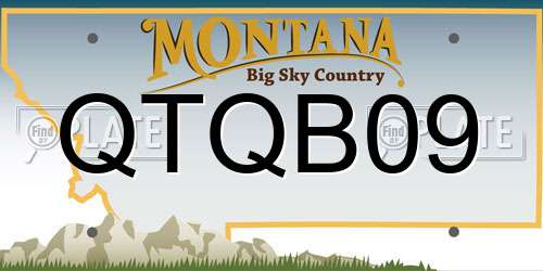 QTQB09 Montana License Plate