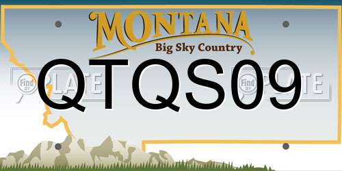 QTQS09 Montana License Plate