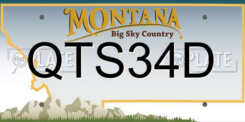 QTS34D Montana License Plate