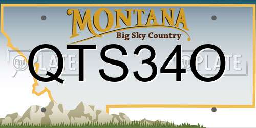 QTS34O Montana License Plate