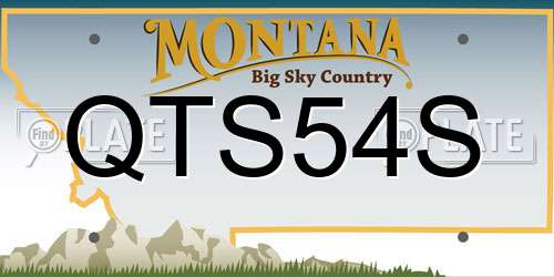 QTS54S Montana License Plate