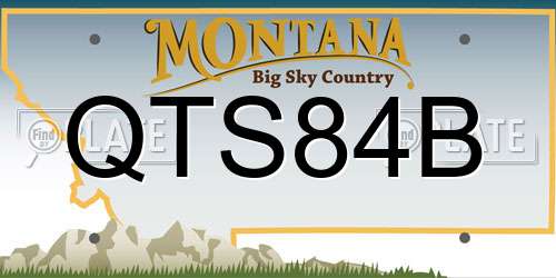 QTS84B Montana License Plate