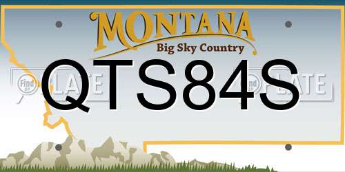 QTS84S Montana License Plate