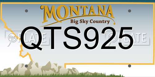 QTS925 Montana License Plate