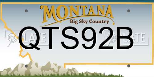 QTS92B Montana License Plate