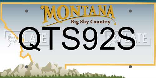 QTS92S Montana License Plate