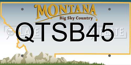 QTSB45 Montana License Plate