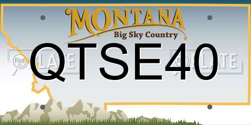 QTSE40 Montana License Plate