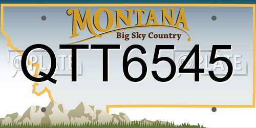 QTT6545 Montana License Plate