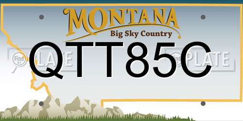 QTT85C Montana License Plate
