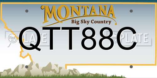 QTT88C Montana License Plate