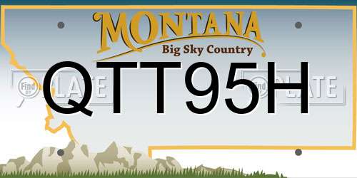 QTT95H Montana License Plate