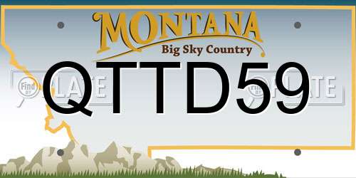 QTTD59 Montana License Plate