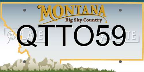 QTTO59 Montana License Plate