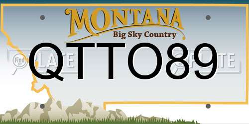 QTTO89 Montana License Plate